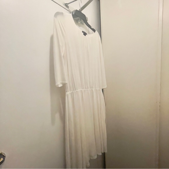 PreLoved Pink Tartan white dress - Picture 3 of 4